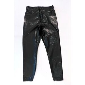 Old Navy Black Faux Leather Skinny Pant sz MEDIUM Modern Fit Flat Front
